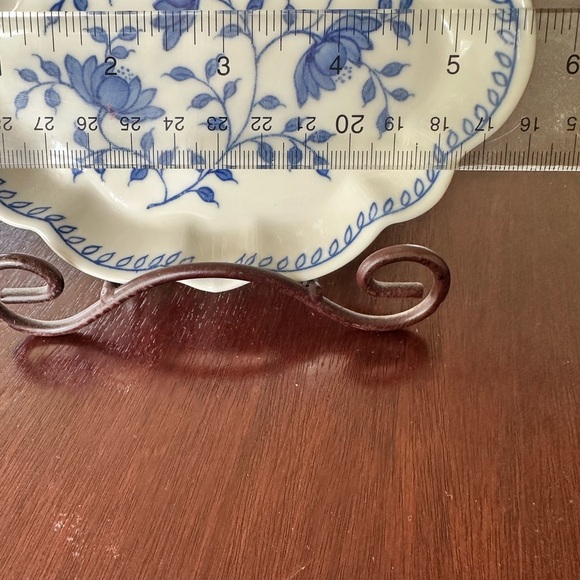 Andrea by Sadek Trinket -Soap - Coin Tray 6” Blue & White - Picture 2 of 2